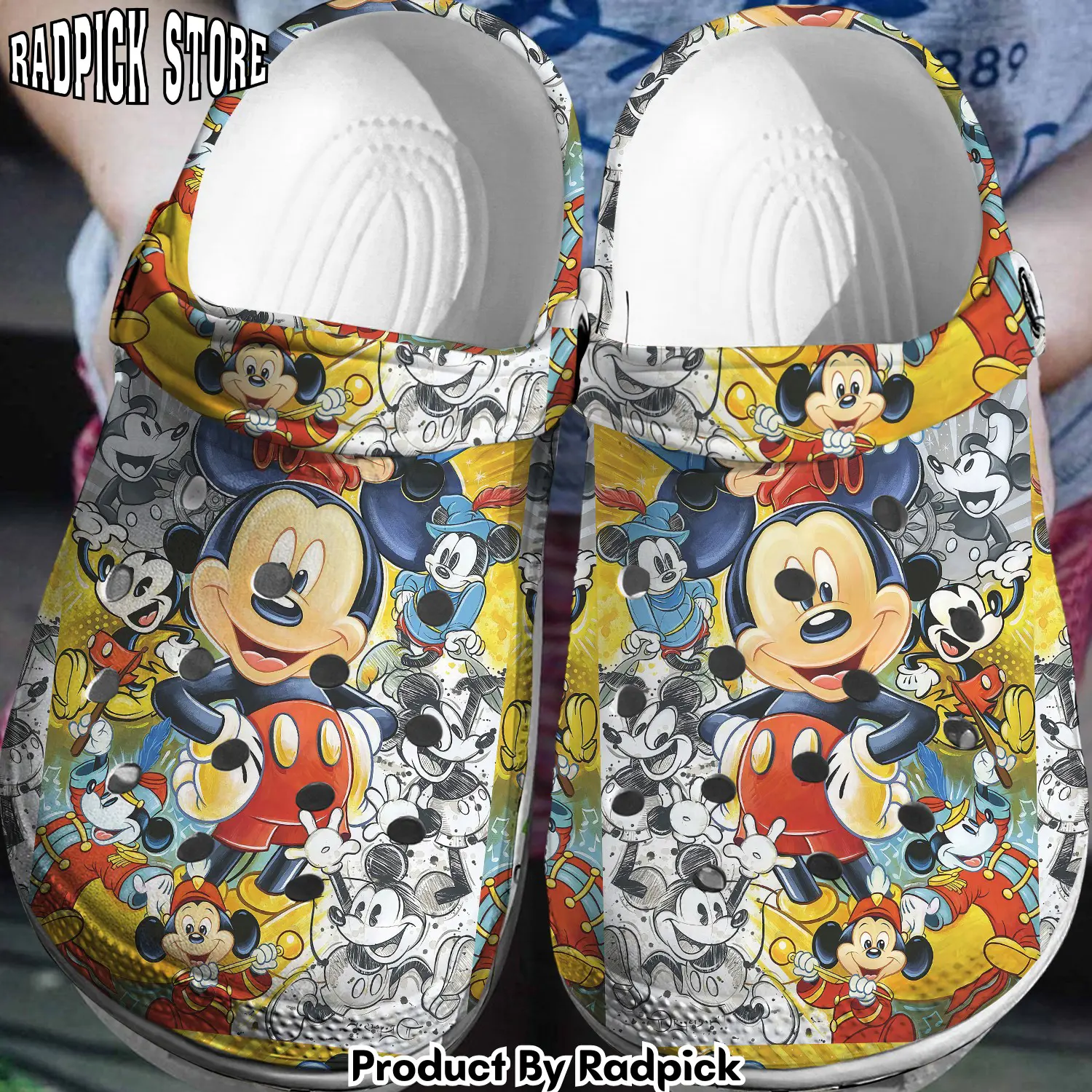Radpick 90 years of mickey mouse crocss 3d clog shoes rp6528358